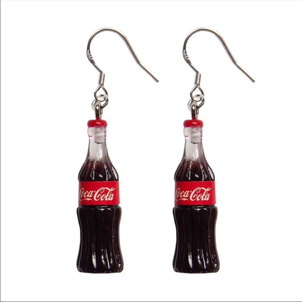 Handmade Coca Cola acrylic earrings soda pop 🥤♥️